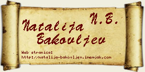 Natalija Bakovljev vizit kartica